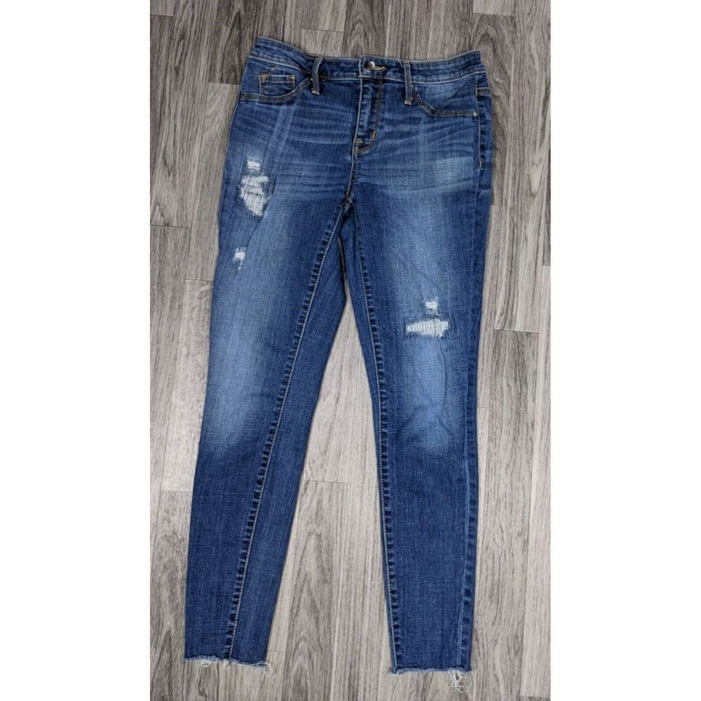 (3/$35) Mossimo Womens Stretch High Rise Skinny Distressed Jeans Jeggings